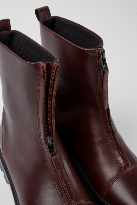 Camper Brutus Burgundy Zip Boots New Arrivals
