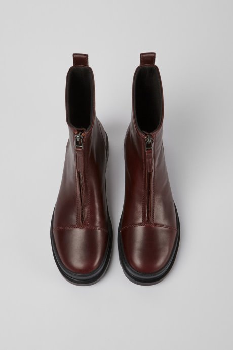 Camper Brutus Burgundy Zip Boots New Arrivals