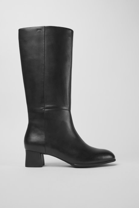 Katie Black Leather Boots With Heels Exclusive Camper