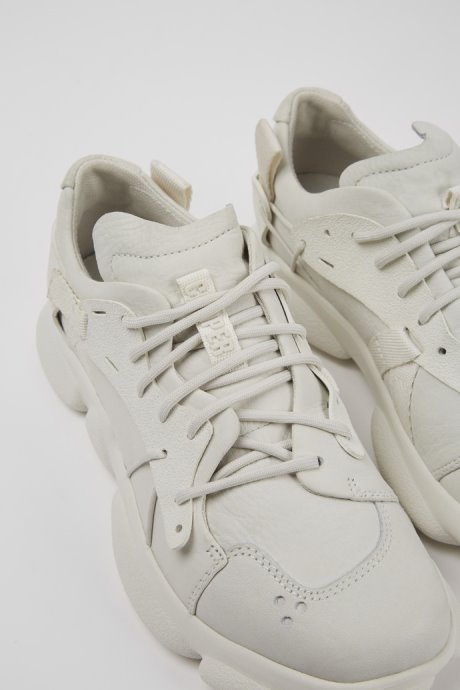 Exclusive Camper Karst White Non-Dyed Leather Sneakers For Women