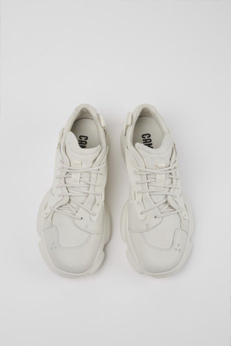 Exclusive Camper Karst White Non-Dyed Leather Sneakers For Women