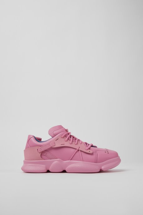 Karst Pink Leather And Textile Sneakers For Women Camper New Arrivals