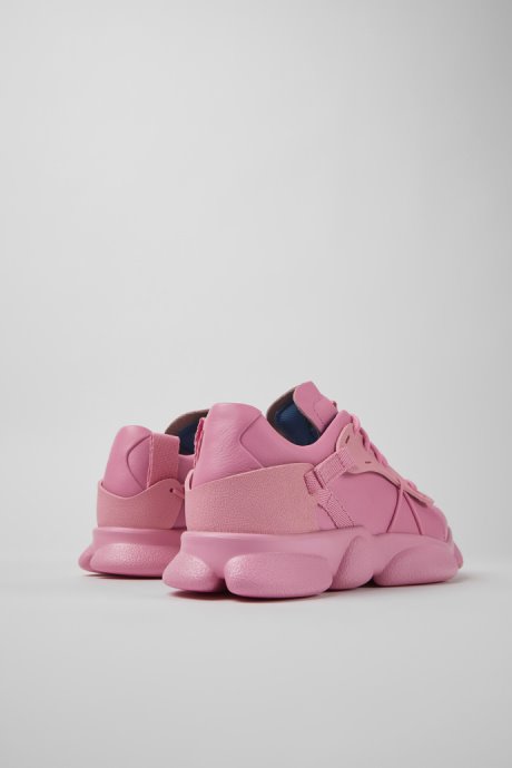 Karst Pink Leather And Textile Sneakers For Women Camper New Arrivals