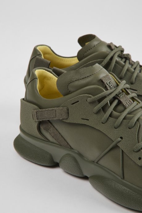 Exclusive Camper Karst Green Leather And Textile Sneakers For Women