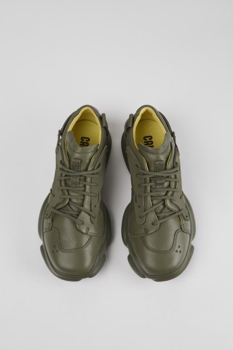 Exclusive Camper Karst Green Leather And Textile Sneakers For Women