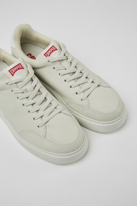 Design Runner K21 White Non-Dyed Leather Sneakers For Women Camper