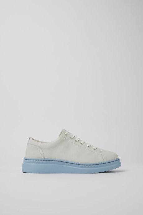 Runner Up White And Blue Non-Dyed Leather Sneakers For Women Camper New Arrivals