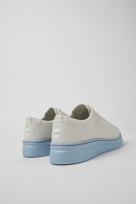 Runner Up White And Blue Non-Dyed Leather Sneakers For Women Camper New Arrivals