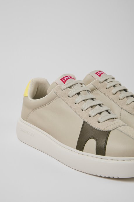 Camper Twins Gray Leather And Nubuck Sneakers For Women New Arrivals