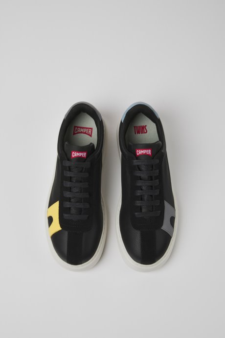 Twins Black Leather And Nubuck Sneakers For Women Exclusive Camper