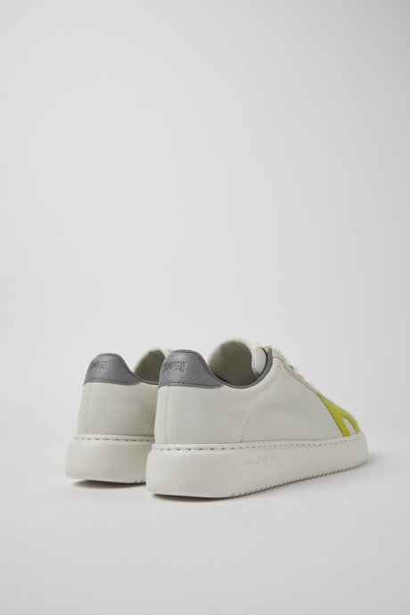 Design Runner K21 White Non-Dyed Leather And Nubuck Sneakers For Women Camper