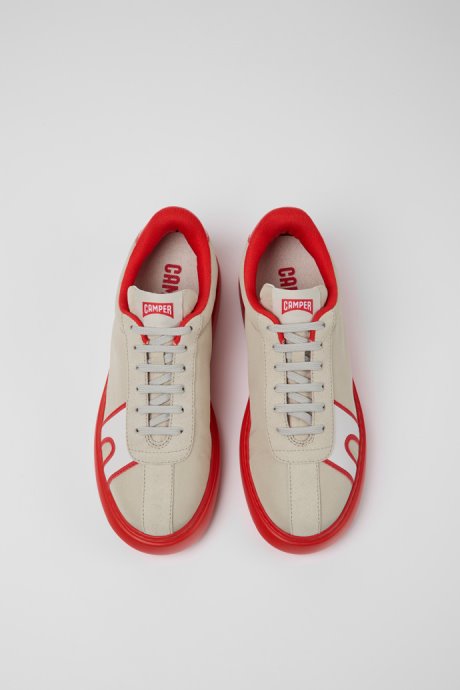 Runner K21 Gray And Red Textile And Nubuck Sneakers For Women Camper New Arrivals