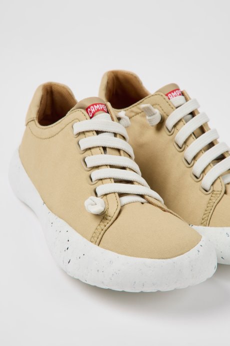 Design Peu Stadium Beige Textile Sneakers For Women Camper
