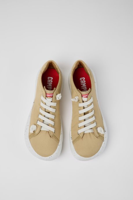 Design Peu Stadium Beige Textile Sneakers For Women Camper