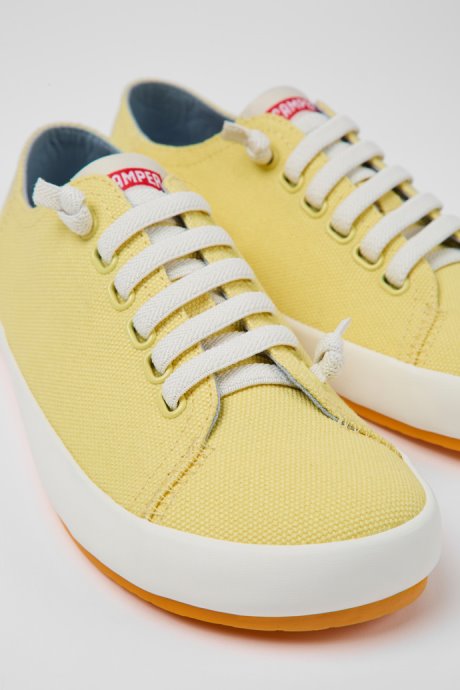 Camper Design Peu Rambla Yellow Textile Sneakers For Women