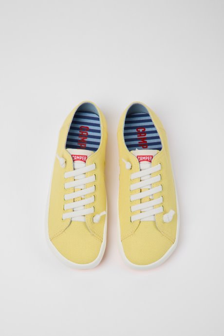 Camper Design Peu Rambla Yellow Textile Sneakers For Women