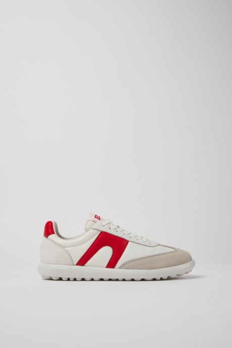 Camper Pelotas Xlite White And Red Leather And Textile Sneakers For Women New Arrivals