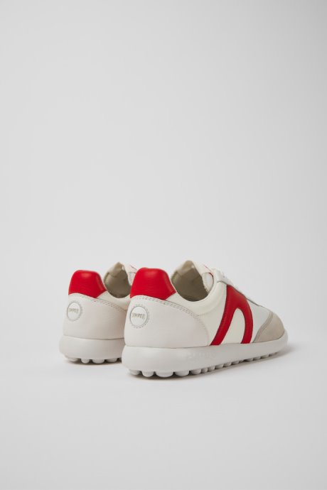 Camper Pelotas Xlite White And Red Leather And Textile Sneakers For Women New Arrivals