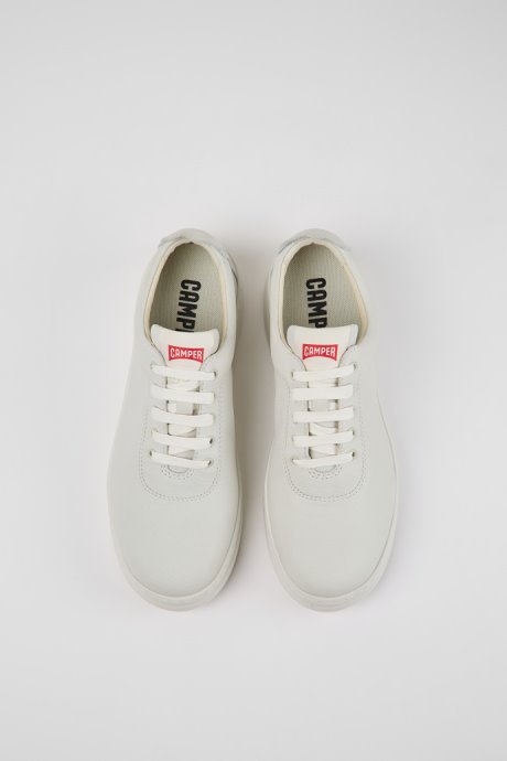 Exclusive Camper Runner Up White Non-Dyed Leather Sneakers For Women