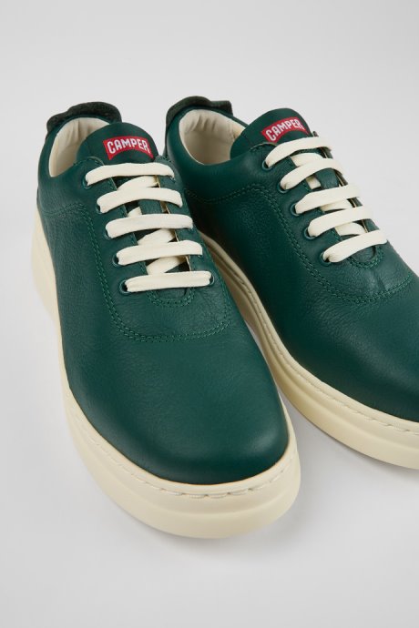 Runner Up Green Leather Sneakers For Women Camper New Arrivals