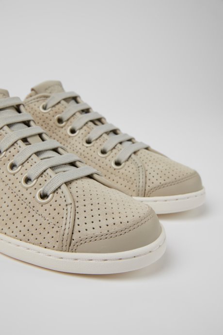 Design Uno Gray Nubuck And Leather Sneakers For Women Camper