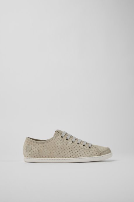 Design Uno Gray Nubuck And Leather Sneakers For Women Camper
