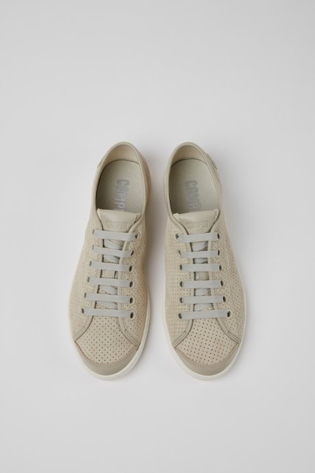 Design Uno Gray Nubuck And Leather Sneakers For Women Camper
