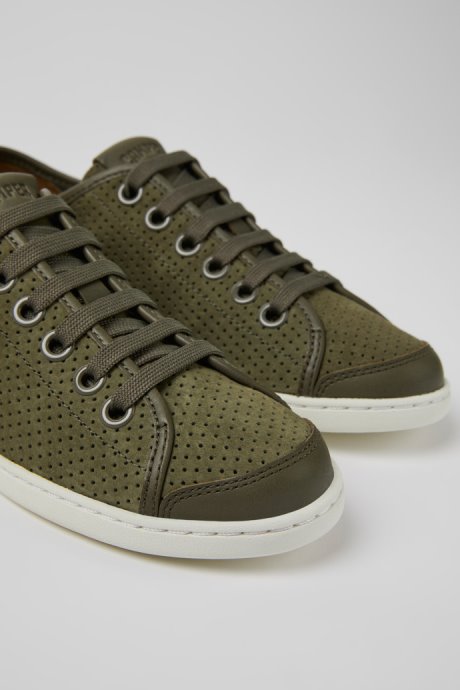 Uno Green Nubuck And Leather Sneakers For Women Camper New Arrivals