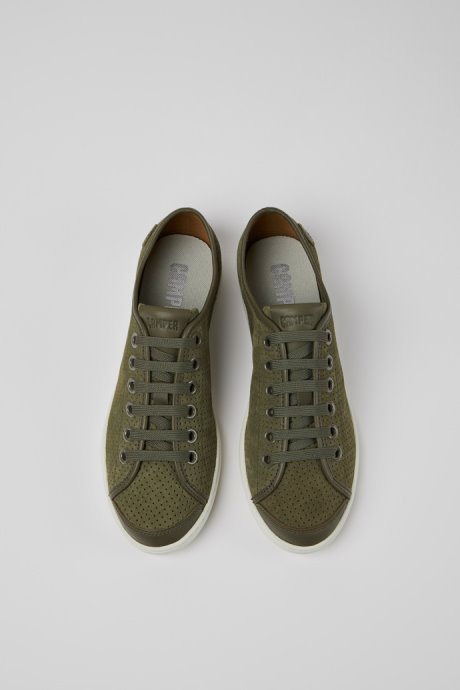 Uno Green Nubuck And Leather Sneakers For Women Camper New Arrivals