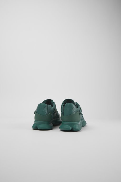 Camper Design Karst Green Leather And Textile Sneakers For Women