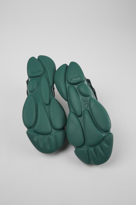 Camper Design Karst Green Leather And Textile Sneakers For Women