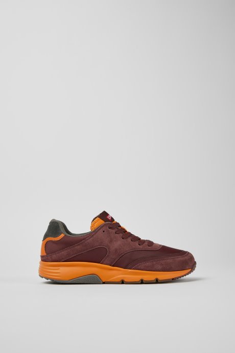 Drift Burgundy And Orange Textile And Nubuck Sneakers For Women Exclusive Camper