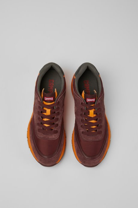 Drift Burgundy And Orange Textile And Nubuck Sneakers For Women Exclusive Camper