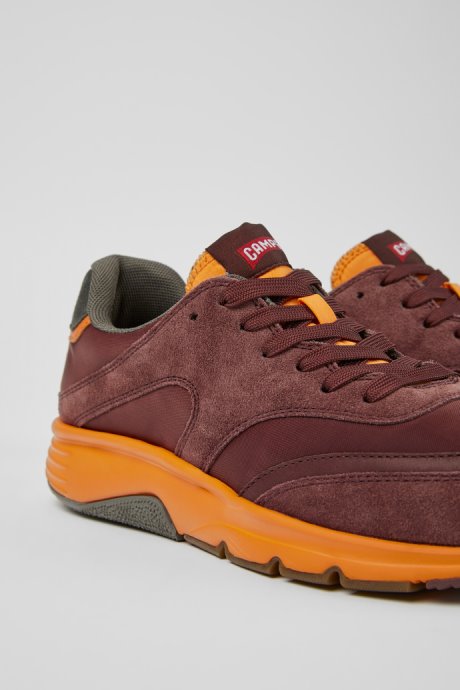Drift Burgundy And Orange Textile And Nubuck Sneakers For Women Exclusive Camper