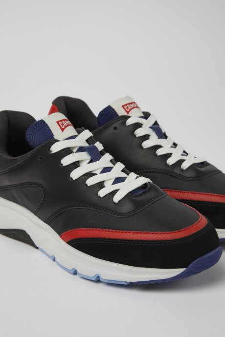 Camper Drift Black And Red Textile And Leather Sneakers For Women New Arrivals