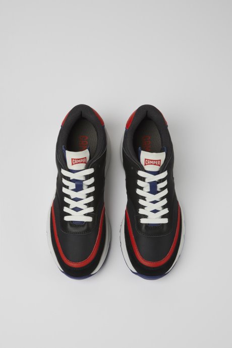 Camper Drift Black And Red Textile And Leather Sneakers For Women New Arrivals