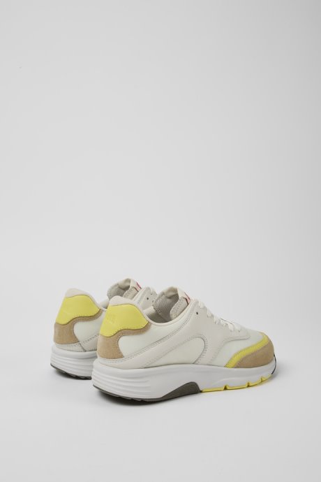 Drift White And Beige Textile And Leather Sneakers For Women Exclusive Camper