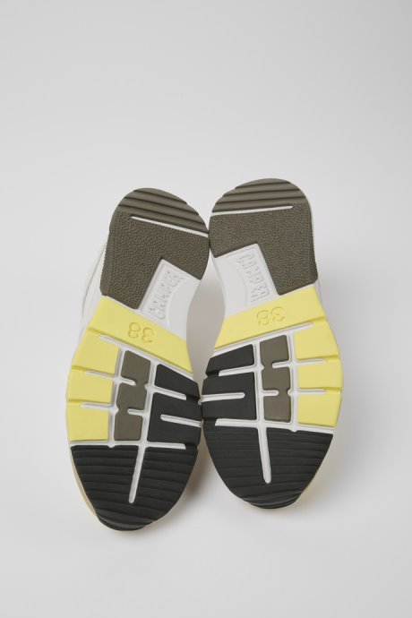 Drift White And Beige Textile And Leather Sneakers For Women Exclusive Camper