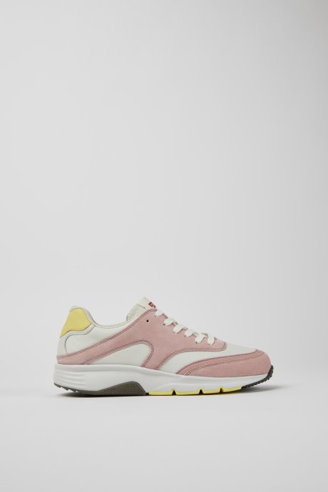Design Drift White And Pink Textile And Nubuck Sneakers For Women Camper