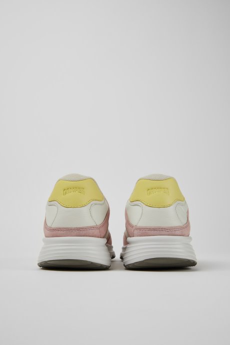 Design Drift White And Pink Textile And Nubuck Sneakers For Women Camper