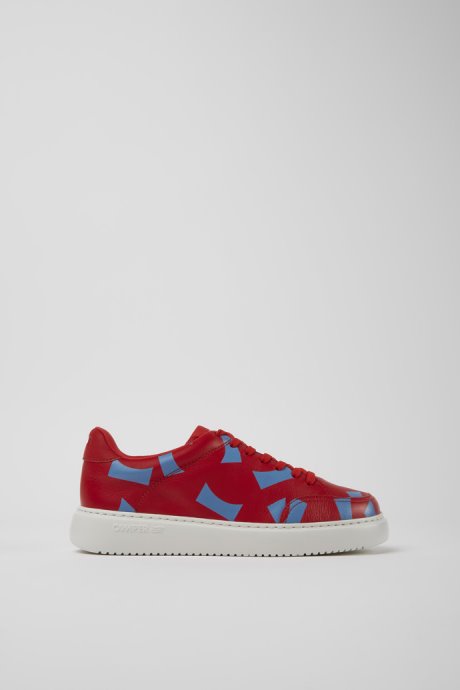 Runner K21 Red And Blue Printed Leather Sneakers For Women Exclusive Camper