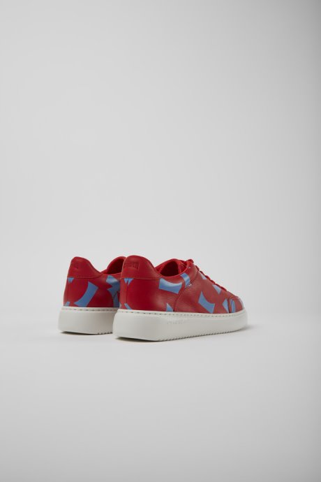 Runner K21 Red And Blue Printed Leather Sneakers For Women Exclusive Camper