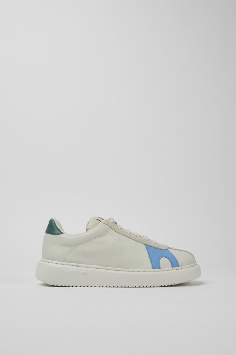 Camper Design Twins White Non-Dyed Leather Sneakers For Women