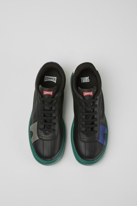 Twins Black And Blue Leather Sneakers For Women Camper New Arrivals