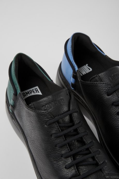 Design Twins Black Leather Sneakers For Women Camper