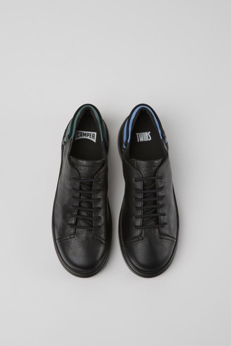 Design Twins Black Leather Sneakers For Women Camper