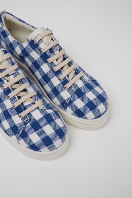 Design Runner Up Blue And White Recycled Cotton Sneakers For Women Camper
