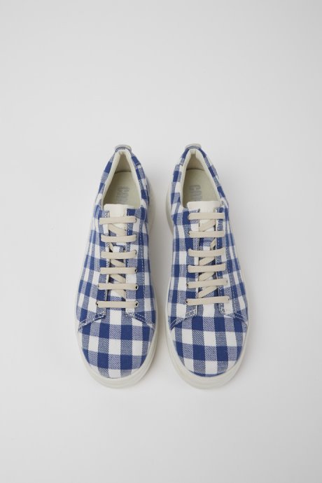 Design Runner Up Blue And White Recycled Cotton Sneakers For Women Camper