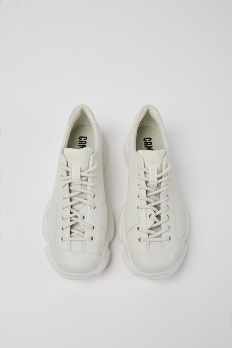 Camper Karst White Leather Shoes For Women New Arrivals