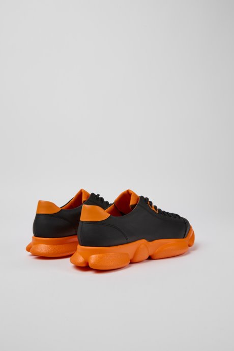 Karst Black And Orange Leather Shoes For Women Exclusive Camper